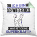 Schwiegerenkel Kissen mit Füllung 40x40 Geschenk für Schwiegerenkel Geburtstag Lustiger Spruch Was Ist Deine Superkraft (Grau) Grün Trendation