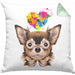 Chihuhahua Mama Besitzer Kissen mit Füllung 40x40 Geschenkidee Frauchen Herrchen Herz (Grau) Grün Trendation