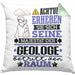 Geologe Geschenk Kissen mit Füllung 40x40 Lustiger Spruch Erheben Sie Sich Der Geologe Betritt den Raum (Grau) Grün Trendation