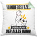 Hundebesitzer Kissen mit Füllung 40x40 Geschenk für Hundebesitzer Der Mann Der Alles Kann Geschenkidee zum Geburtstag (Grau) Grün Trendation
