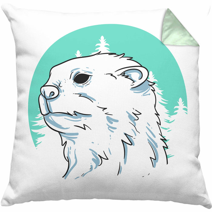 Otter Kissen mit Füllung 40x40 Geschenk Natur Otter-Liebhaber Geschenkidee Geburtstag (Grau) Grün Trendation