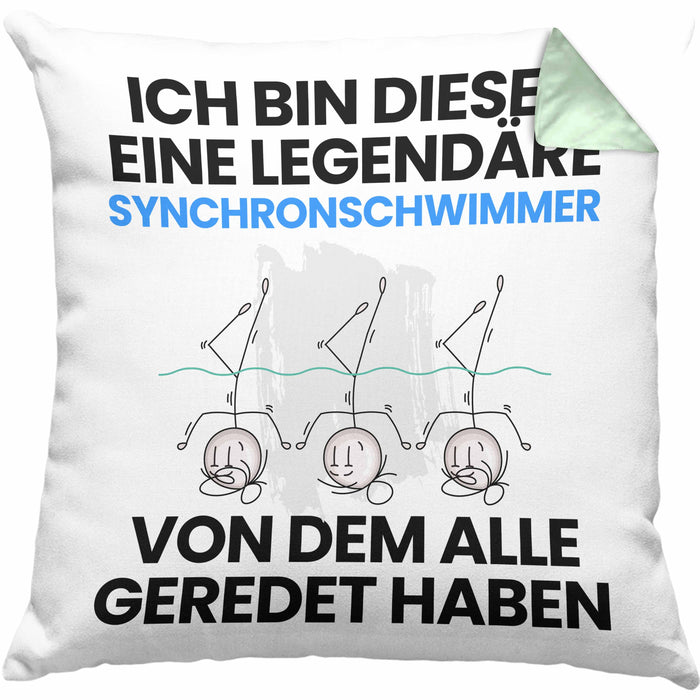 Synchronschwimmer Geschenk Kissen mit Füllung 40x40 Lustige Geschenkidee Geburtstag für Synchronschwimmer Ich Bin Dieser Legendäre Synchronschwimmer Von Dem Alle Geredet Haben (Grau) Grün Trendation