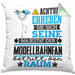 Modellbahnfan Geschenk Kissen mit Füllung 40x40 Lustiger Spruch Erheben Sie Sich Der Modellbahnfan Betritt den Raum (Grau) Grün Trendation