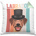 Labrador Besitzer Kissen mit Füllung 40x40 Geschenk Lustiger Spruch Geschenkidee Retro Vinatge Labrador (Grau) Grün Trendation