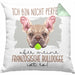 Französische Bulldogge Besitzer Kissen mit Füllung 40x40 Geschenk Lustiger Spruch Geschenkidee Besitzerin Ich Bin Nicht toll Aber Mein Französische Bulldogge Ist Es (Grau) Grün Trendation