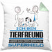 Tierfreund Geschenk Kissen mit Füllung 40x40 Ich Bin Tierfreund Aber Sag Doch Einfach Superheld Lustige Geschenkdiee für Tierfreund (Grau) Grün Trendation