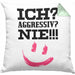 Ich Aggressiv Nie Lustige Kissen mit Füllung 40x40 mit Spruch für Arbeit Büro mit Sprüchen Lustig (Grau) Grün Trendation