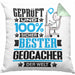 Geocacher Geschenk Lustiger Spruch für Geocacher Geschenkidee Bester Geocacher Der WeltKissen mit Füllung 40x40 (Grau) Grün Trendation