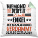 Enkel Geschenk Kissen mit Füllung 40x40 Lustige Geschenkidee für Enkel Geburtstag Niemand Ist Perfekt Aber Als Enkel Ist Man Nah Dran (Grau) Grün Trendation