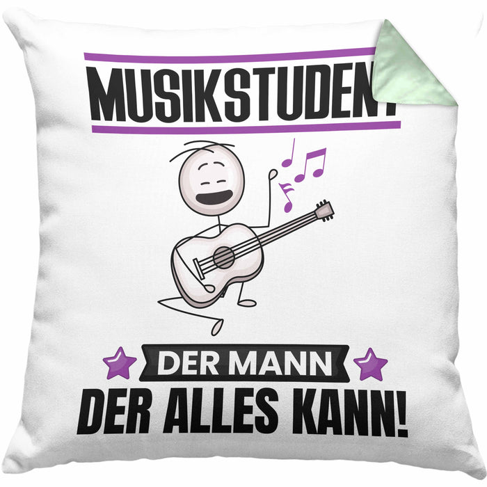 Musikstudent Kissen mit Füllung 40x40 Geschenk für Musikstudent Der Mann Der Alles Kann Geschenkidee zum Geburtstag (Grau) Grün Trendation