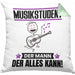 Musikstudent Kissen mit Füllung 40x40 Geschenk für Musikstudent Der Mann Der Alles Kann Geschenkidee zum Geburtstag (Grau) Grün Trendation