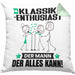 Klassik-Enthusiast Kissen mit Füllung 40x40 Geschenk für Klassik-Enthusiast Der Mann Der Alles Kann Geschenkidee zum Geburtstag (Grau) Grün Trendation