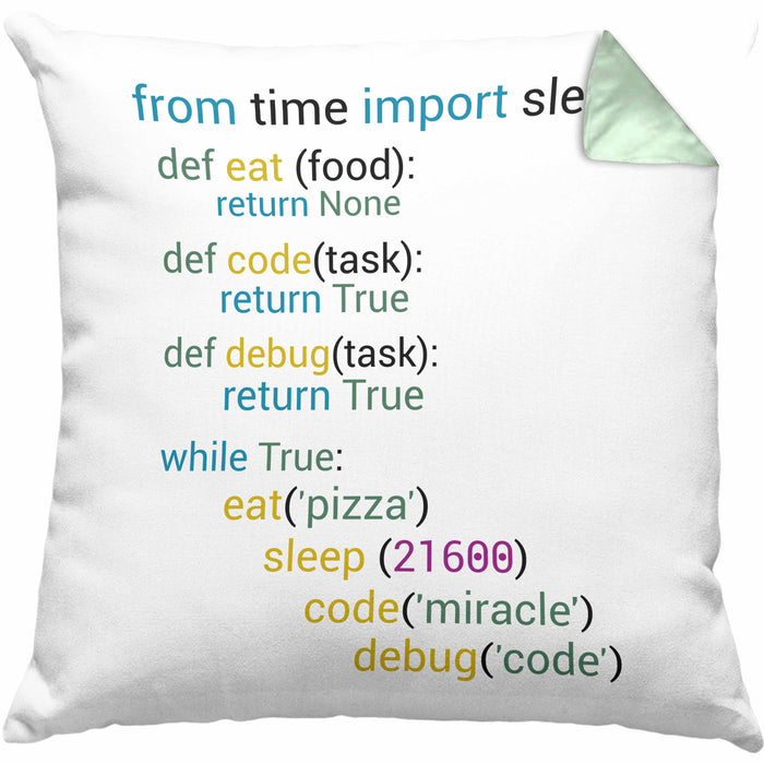 Coder Kissen mit Füllung 40x40 Geschenk für Programmierer Softwareentwickler Nerds Geschenkidee (Grau) Grün Trendation