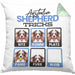 Australian Shepherd Besitzer Kissen mit Füllung 40x40 Geschenk Lustiger Spruch Geschenkidee Australian Shepherd Tricks Bleib (Grau) Grün Trendation
