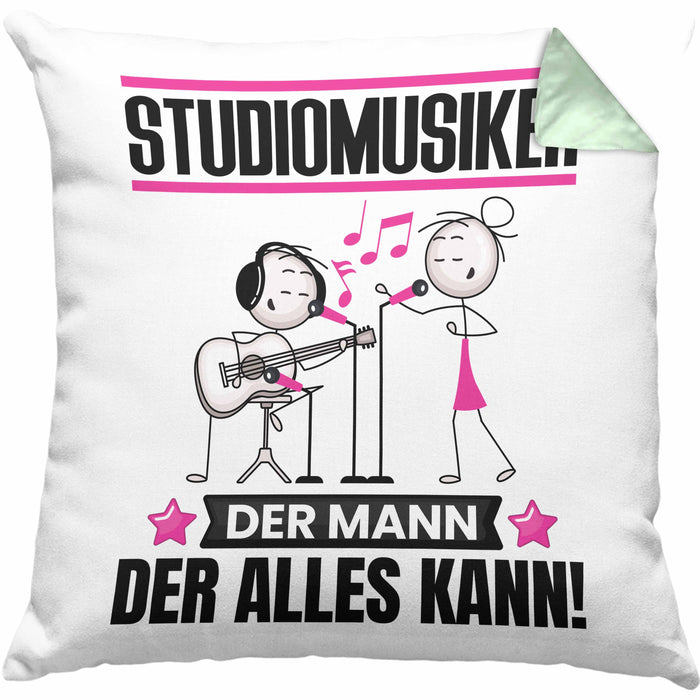 Studiomusiker Kissen mit Füllung 40x40 Geschenk für Studiomusiker Der Mann Der Alles Kann Geschenkidee zum Geburtstag (Grau) Grün Trendation