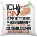 Speditionskaufmann Ausbildung Kissen mit Füllung 40x40 Geschenk Ich Bin Speditionskaufmann In Der Ausbildung Ich Darf Das Geschenkidee Spruch (Grau) Grün Trendation