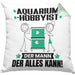 Aquarium-Hobbyist Kissen mit Füllung 40x40 Geschenk für Aquarium-Hobbyist Der Mann Der Alles Kann Geschenkidee zum Geburtstag (Grau) Grün Trendation