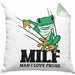 Lustige Frosch Kissen mit Füllung 40x40 Geschenk für Froschliebhaber Lustig MILF Man I Love Frogs (Grau) Grün Trendation