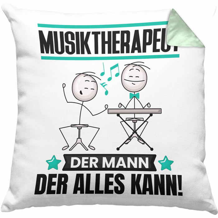 Musiktherapeut Kissen mit Füllung 40x40 Geschenk für Musiktherapeut Der Mann Der Alles Kann Geschenkidee zum Geburtstag (Grau) Grün Trendation