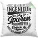 Ingenieur Kissen mit Füllung 40x40 Geschenk Geschenkidee Sprüche Ingenieurswesen Geschenkidee Spruch (Grau) Grün Trendation