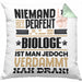 Biologe Geschenk Kissen mit Füllung 40x40 Lustige Geschenkidee für Biologe Geburtstag Niemand Ist Perfekt Aber Als Biologe Ist Man Nah Dran (Grau) Grün Trendation