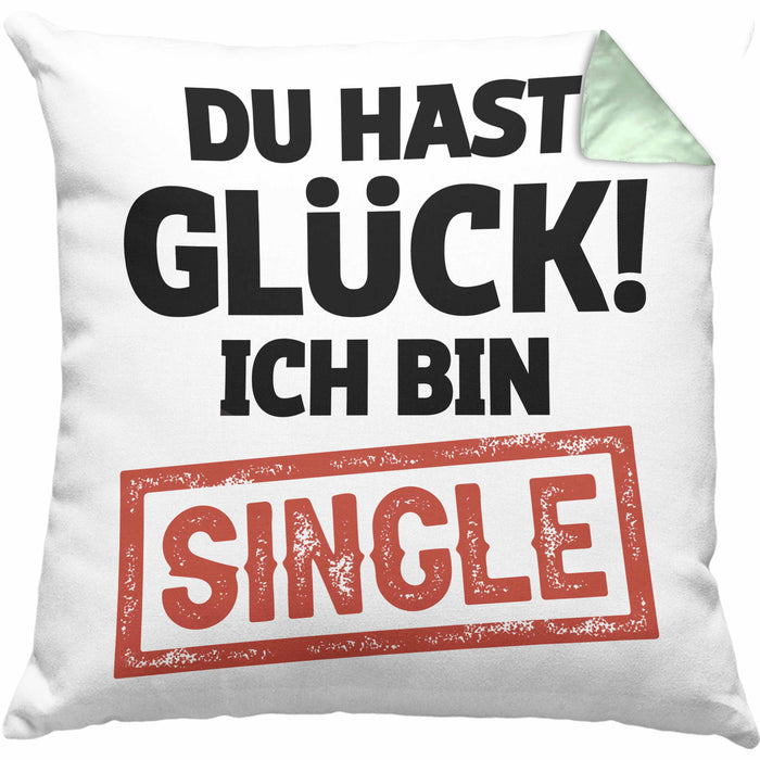 Single Solo Kissen mit Füllung 40x40 Geschenk Kollege Geschenkidee (Grau) Grün Trendation
