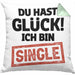 Single Solo Kissen mit Füllung 40x40 Geschenk Kollege Geschenkidee (Grau) Grün Trendation