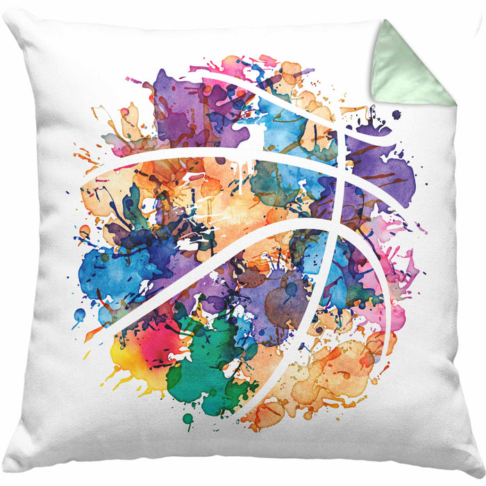 Basketball Kissen mit Füllung 40x40 Geschenk für Basketballspieler Basketball Trainer Coach (Grau) Grün Trendation