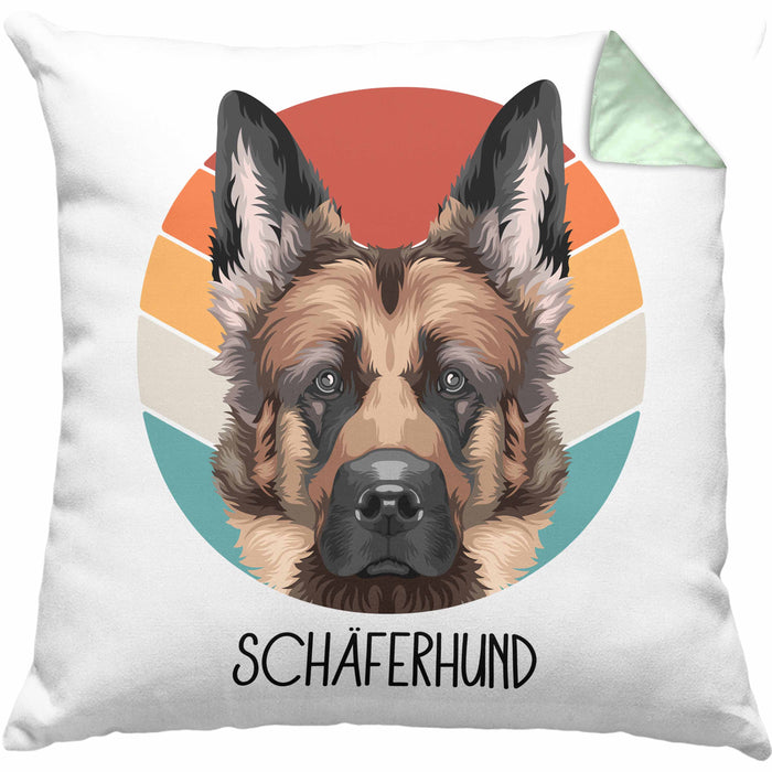 Schäferhund Besitzer Kissen mit Füllung 40x40 Geschenk Lustiger Spruch Geschenkidee Schäferhund Mama Papa (Grau) Grün Trendation