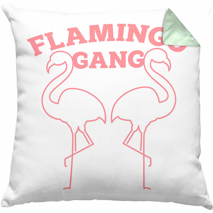 Flamingo Pink Lustige Kissen mit Füllung 40x40 Flamingo-Fans Geschenkidee Flamingo-Gang Aufdruck (Grau) Grün Trendation