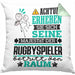 Rugbyspieler Geschenk Kissen mit Füllung 40x40 Lustiger Spruch Erheben Sie Sich Der Rugbyspieler Betritt den Raum (Grau) Grün Trendation