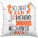 Mechaniker Kissen mit Füllung 40x40 Geschenk So Sieht Ein RIchtig Cooler Mechaniker Aus Geschenkidee Lustiger Spruch Geburtstag (Grau) Grün Trendation