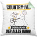 Country-Fan Kissen mit Füllung 40x40 Geschenk für Country-Fan Der Mann Der Alles Kann Geschenkidee zum Geburtstag (Grau) Grün Trendation