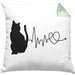 Katze Herzschlag Kissen mit Füllung 40x40 Geschenk für Katzenbesitzerin (Grau) Grün Trendation