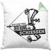 Bogenschießen Kissen mit Füllung 40x40 mit Bogenschütze Spruch - Geschenk für Pfeil und Bogen Fans Aus Dem Weg Der König Will Schießen (Grau) Grün Trendation