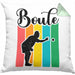 Boule Kissen mit Füllung 40x40 Geschenk Boule-Spieler Geschenkidee Spruch Vintage Boule Grafik (Grau) Grün Trendation
