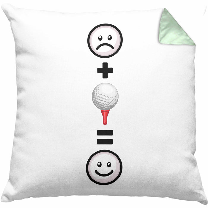 Golf Kissen mit Füllung 40x40 Geschenk für Golf-Spieler Lustige Geschenkidee :( + Golfball = :) (Grau) Grün Trendation