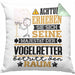 Vogelretter Geschenk Kissen mit Füllung 40x40 Lustiger Spruch Erheben Sie Sich Der Vogelretter Betritt den Raum (Grau) Grün Trendation
