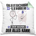 Gleitschirmlehrer Kissen mit Füllung 40x40 Geschenk für Gleitschirmlehrer Der Mann Der Alles Kann Geschenkidee zum Geburtstag (Grau) Grün Trendation