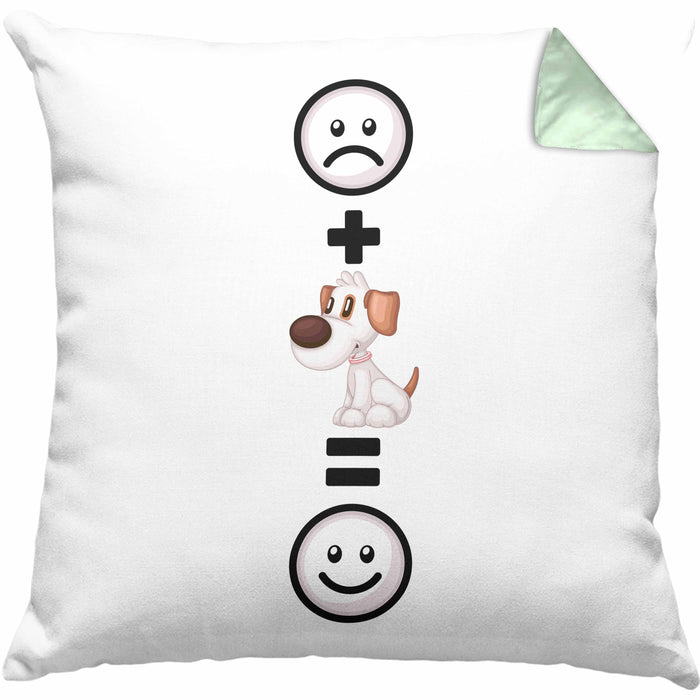 Hund Kissen mit Füllung 40x40 Geschenkidee für Hundemama Hundebesitzer Geburtstag Lustiges Geschenk :( + Hund = :) (Grau) Grün Trendation