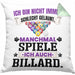 Billard Pool Kissen mit Füllung 40x40 Geschenk Ich Bin Nicht immer Schlecht Gelaunt Billard-Spieler (Grau) Grün Trendation