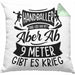 Handball Geschenk Kissen mit Füllung 40x40 Geschenkidee Handball-Spieler Handballspielerin Mädchen Jungs Ab 9 Meter Gibt Es Krieg (Grau) Grün Trendation