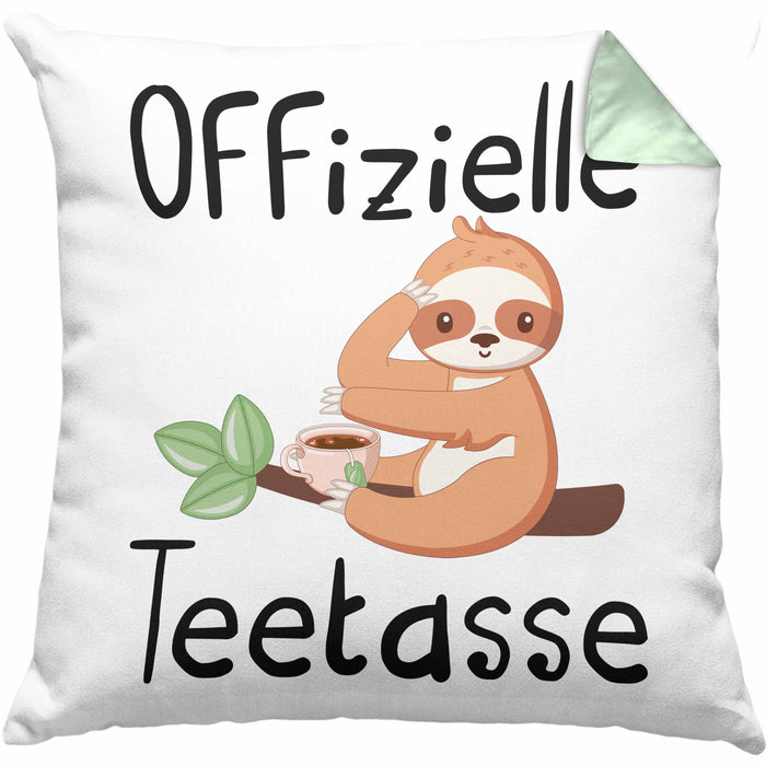 Offizielle TeeKissen mit Füllung 40x40 Geschenk Teetrinker Geschenkidee Tee-Kissen mit Füllung 40x40 (Grau) Grün Trendation