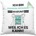 Aquarium-Enthusiast Geschenk Kissen mit Füllung 40x40 Lustiger Spruch Ich Bin Aquarium-Enthusiast Warum Weil Ich Es Kann Geschenkidee Bester Aquarium-Enthusiast Geburtstag (Grau) Grün Trendation
