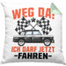 Führerschein Bestanden Geschenk Kissen mit Füllung 40x40 Bestandener Führerschein Weg Da Ich Darf Jetzt Fahren Fahrschule (Grau) Grün Trendation