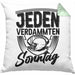 American Football Kissen mit Füllung 40x40 Geschenk Jeden verdammten Sonntag American Football-Spieler Geschenkidee (Grau) Grün Trendation