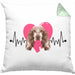 Cocker Spaniel Besitzer Kissen mit Füllung 40x40 Geschenk Lustiger Spruch Geschenkidee Herzschlag Cocker Spaniel (Grau) Grün Trendation