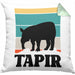 Lustige Tapir Kissen mit Füllung 40x40 Geschenk Tapir Liebhaber Grafik Retro (Grau) Grün Trendation