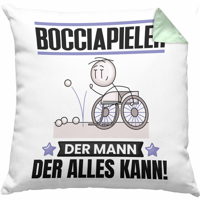 Bocciapieler Kissen mit Füllung 40x40 Geschenk für Bocciapieler Der Mann Der Alles Kann Geschenkidee zum Geburtstag (Grau) Grün Trendation
