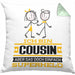 Cousin Geschenk Kissen mit Füllung 40x40 Ich Bin Cousin Aber Sag Doch Einfach Superheld Lustige Geschenkdiee für Cousin (Grau) Grün Trendation